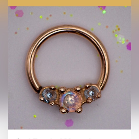 Used Alchemy Adornment Ceri seam ring w moonstone+blue topaz rg 🎨🥰 - Picture 2 of 2